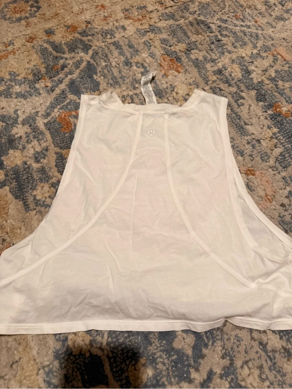 lululemon athletica White Logo Crop Tank